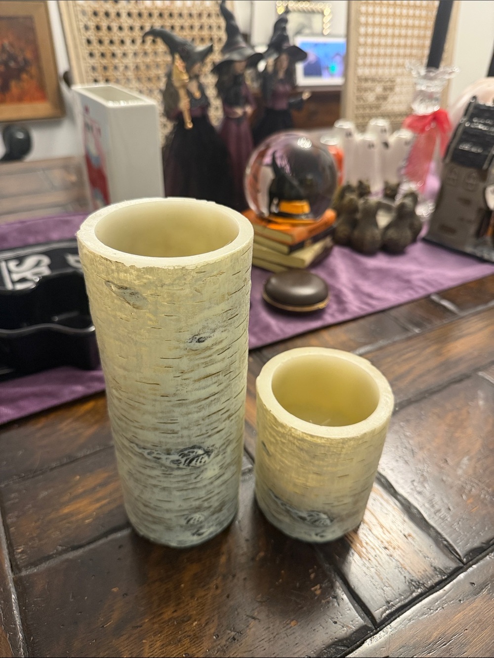 Birch-Style Cream LED Candle Set - 2 Piece 8" & 4"